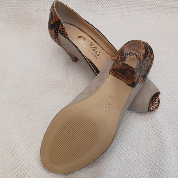 Classy pumps in beige and croco - Picture 2 of 6